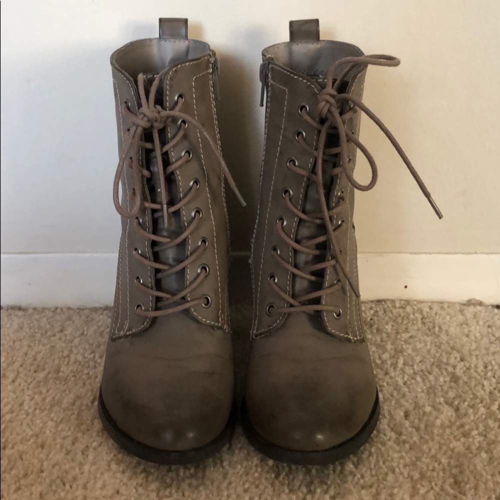 Cute Express heel combat boots